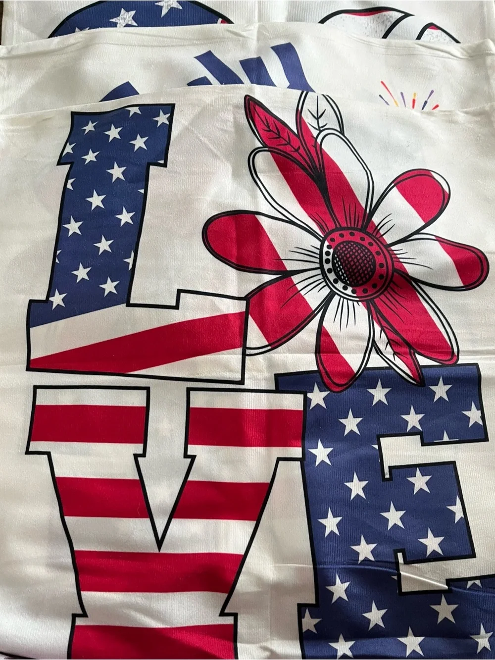 Four Patriotic Decorative Pillow Covers. Red White Blue designs